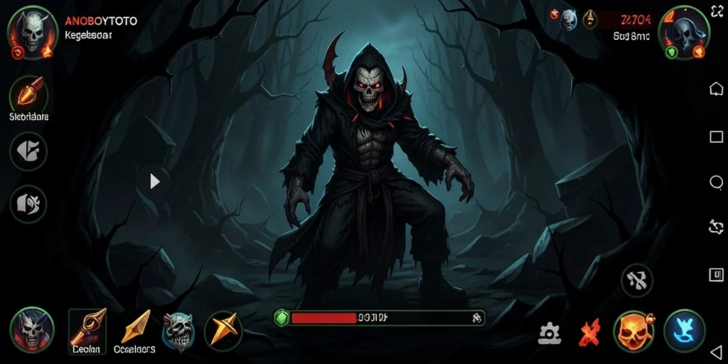 Screenshot gameplay ANOBOYTOTO yang menampilkan momen menyeramkan.