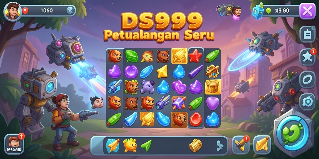 Gameplay DS99 yang menarik dengan kombinasi warna-warni.