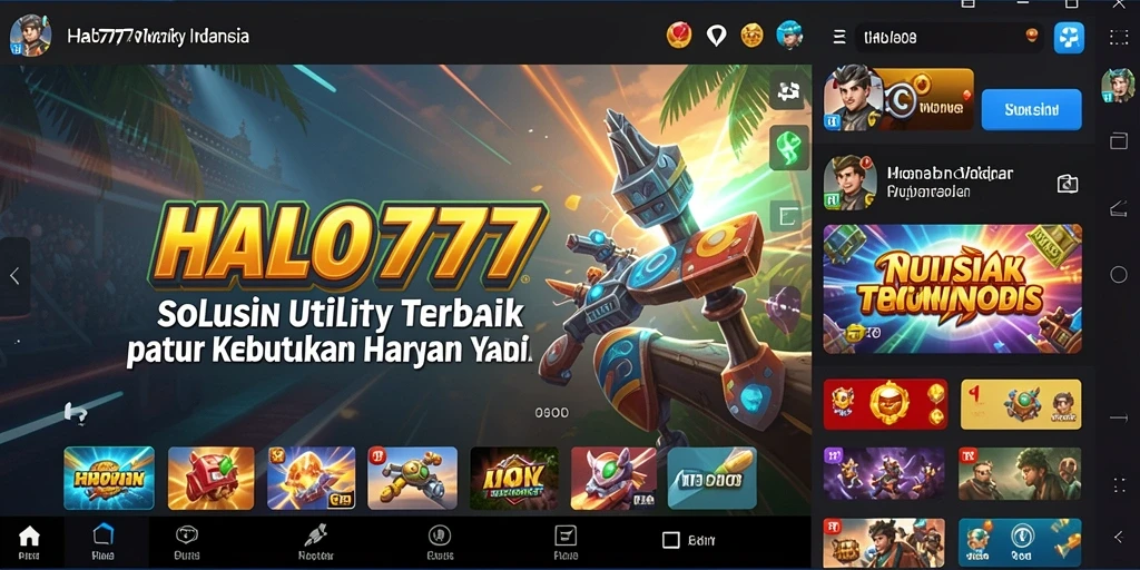 Tampilan utama HALO777 dengan fitur Utility yang membantu pengguna.