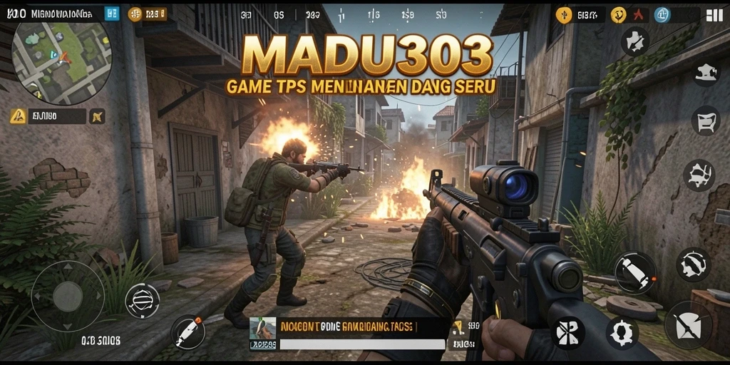 Tampilan gameplay nyata dari <strong>MADU303</strong> dengan aksi mendebarkan di medan perang.