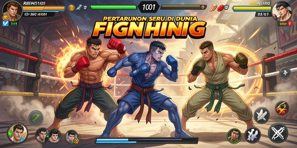 Tampilan pertarungan seru dalam REMI101 dengan grafik menawan.