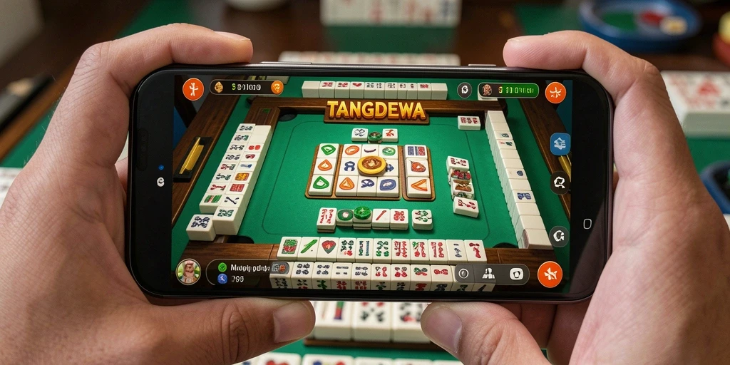 Screenshot TANGANDEWA menampilkan gameplay Mahjong yang mengasyikkan.