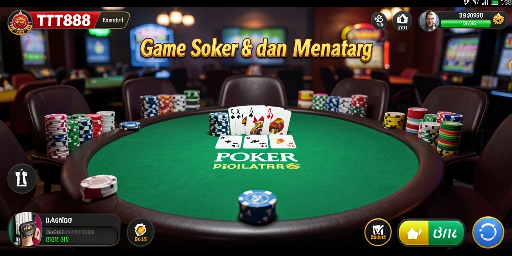 Tampilan screenshot TTT888 menampilkan pemain menikmati permainan poker yang seru.
